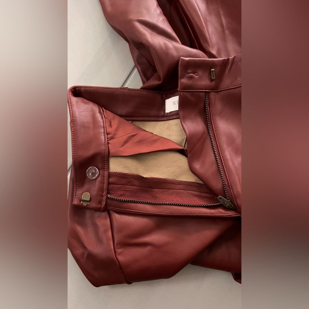 NWT Meshki dark cherry chocolate buttery soft faux leather pants - Picture 12 of 12